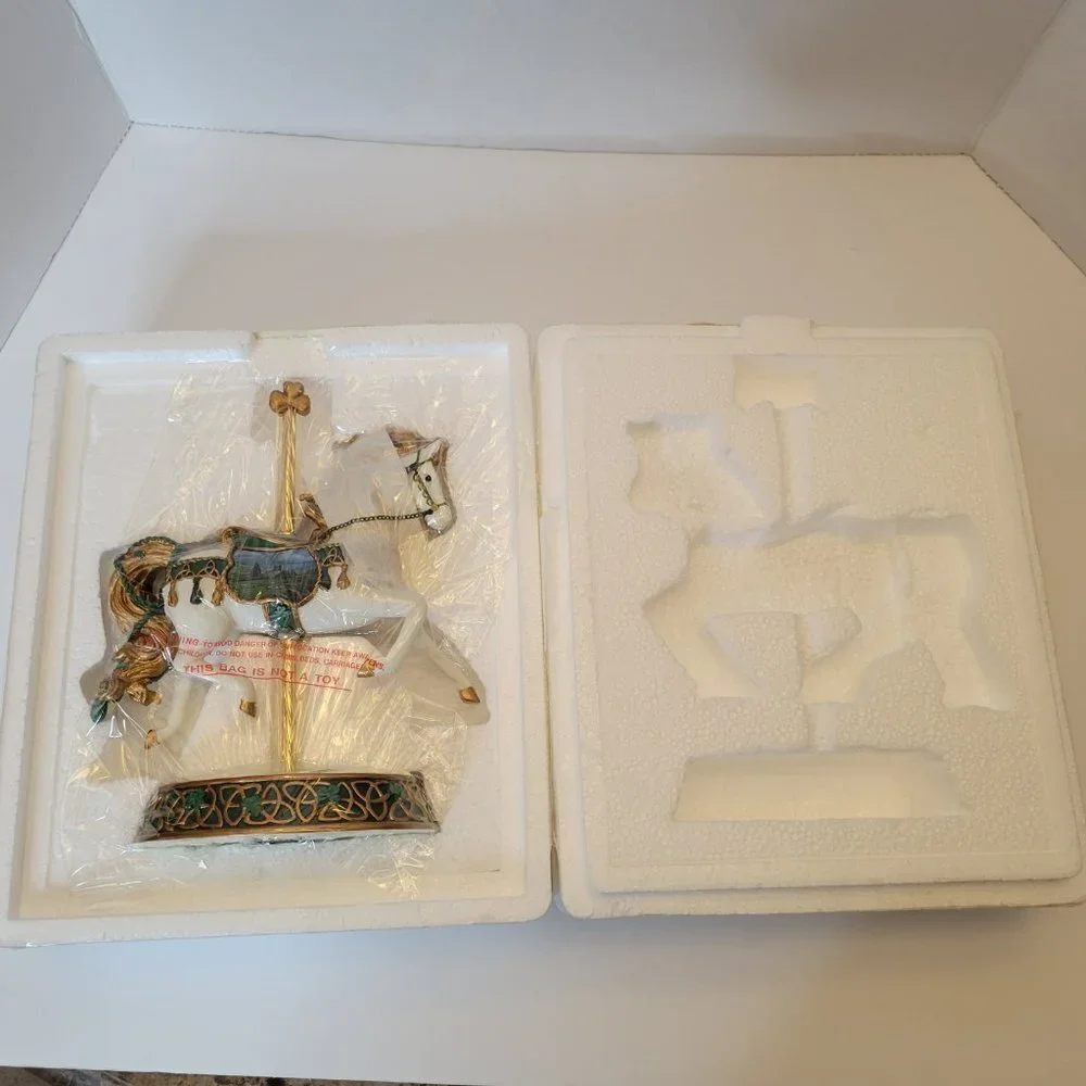 NIB The Hamilton Collection - Irish Blessing Carousel Sculpture